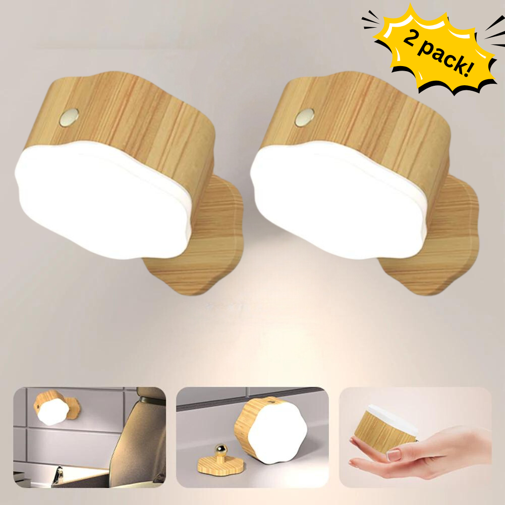 LED Wall Mounted Lights 2 Pcs, Wall Sconces Lamp 1000mAh Rechargeable Battery Operated, Dimmable Magnetic 360° Rotation Cordless Light for Bedroom Bedside Bathroom Light Trending Fathers Day kitchen lighting white wall lighting fixtures indoor (v2)