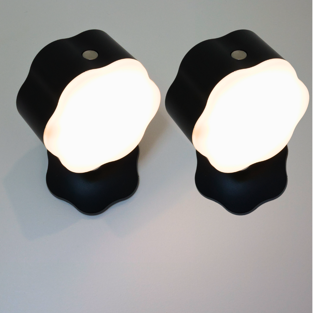 LED Wall Mounted Lights 2 Pcs, Wall Sconces Lamp 1000mAh Rechargeable Battery Operated, Dimmable Magnetic 360° Rotation Cordless Light for Bedroom Bedside Bathroom Light Trending Fathers Day kitchen lighting white wall lighting fixtures indoor (v2)